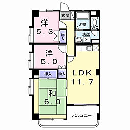 ハイツかすみ野2 3LDKの間取図画像