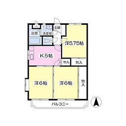 ユーミー・YMG津志田 3Kの間取図画像