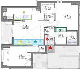 福岡市中央区谷1丁目マンション 2LDKの間取図画像