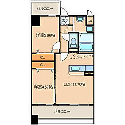 セゾン・ドール貝塚 2LDKの間取図画像
