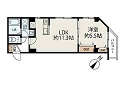 コネクトパークヒルズ八千代台 1LDKの間取図画像