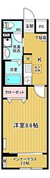 ヴィラ・アヴァンス 1Kの間取図画像