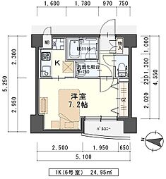 ラピス雨宮 1Kの間取図画像