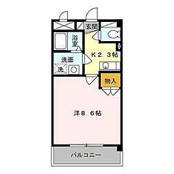 パークサイド島崎 1Kの間取図画像