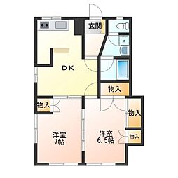 アメニティライフ 2DKの間取図画像