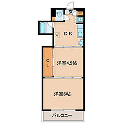 シャングリラ大和町 2DKの間取図画像