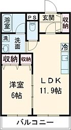 MansionDOM蔵王 2DKの間取図画像