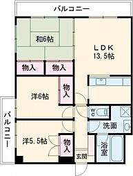 パインパレス 3LDKの間取図画像