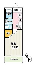 キャメル越谷3 1Kの間取図画像
