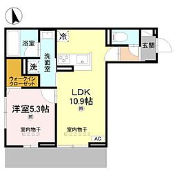 姫路市町坪アパート 1LDKの間取図画像