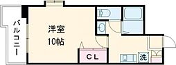 ライズ大江 1Kの間取図画像
