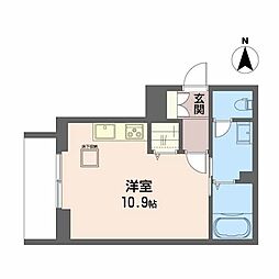 エスポワール宮千代 ワンルームの間取図画像