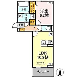 タイムズ・スクエアVOne 1LDKの間取図画像
