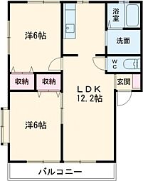 アルペンヒルE 2LDKの間取図画像