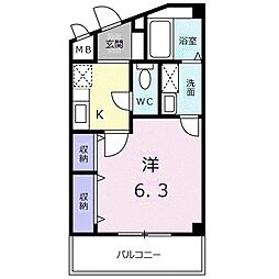 Linkノーヴァ 1Kの間取図画像