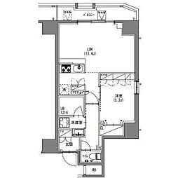 S-RESIDENCE新宿御苑 1LDKの間取図画像