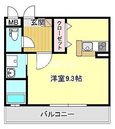 リファレンス中央町 ワンルームの間取図画像