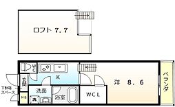 フジパレス北清水町1番館 1Kの間取図画像