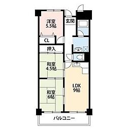 メゾンドール向陽 3LDKの間取図画像
