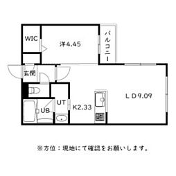 仮)千歳市本町2丁目MS 1LDKの間取図画像