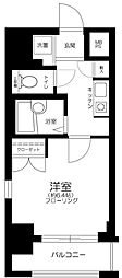 メインステージ門前仲町 1Kの間取図画像