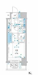 ジェノヴィア川崎駅グリーンヴェール 1Kの間取図画像
