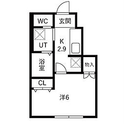 T-GRANDE ワンルームの間取図画像