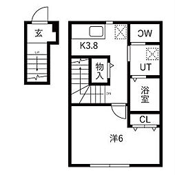 T-GRANDE ワンルームの間取図画像