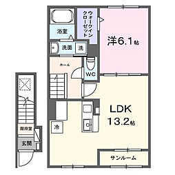 fleurフルール 1LDKの間取図画像