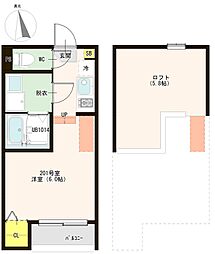ハーモニーテラス深草飯食町 ワンルームの間取図画像