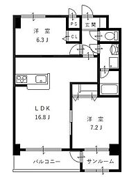 メゾン・ド・一光 2LDKの間取図画像