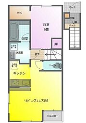 グランツリー連取 南棟 1LDKの間取図画像