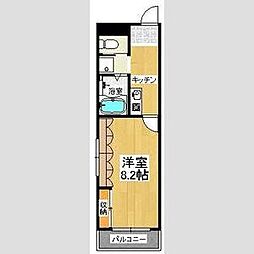 パークアベニュー竹原 1Kの間取図画像