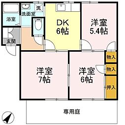 グリーンタウン中日吉A 3DKの間取図画像