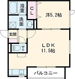苫小牧市住吉町2丁目アパート 1LDKの間取図画像