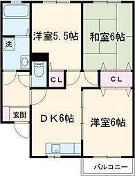 ロイヤルヒルズM 3DKの間取図画像