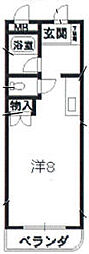 グリーンハイツ ワンルームの間取図画像