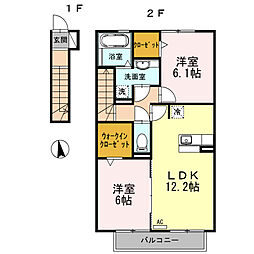 ブランシェ 2LDKの間取図画像