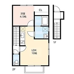 カーム近江 1LDKの間取図画像