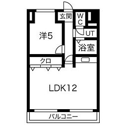 パールアベニュー223 1LDKの間取図画像