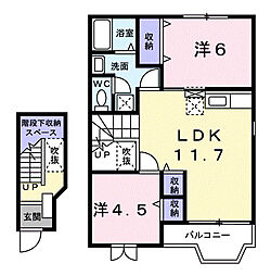 エスポワールD 2LDKの間取図画像