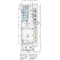 エステムコート名古屋栄プレシャス 1DKの間取図画像