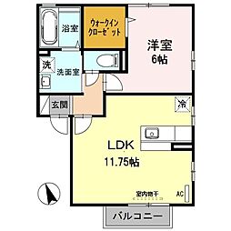 リ・ヴラン 1LDKの間取図画像