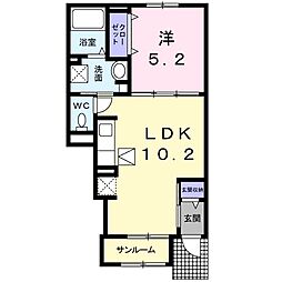 クレアガーデンC 1LDKの間取図画像