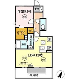 サンセジュールA 1LDKの間取図画像