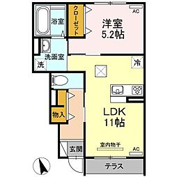 メイプルガーデン 1LDKの間取図画像