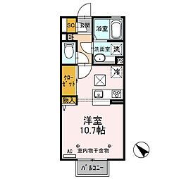 D-room思川ルージュA ワンルームの間取図画像