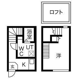 グランシエル 1Kの間取図画像