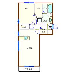 サンフォレスト一の宮 1LDKの間取図画像