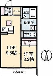 シャーメゾンシャトー 1LDKの間取図画像